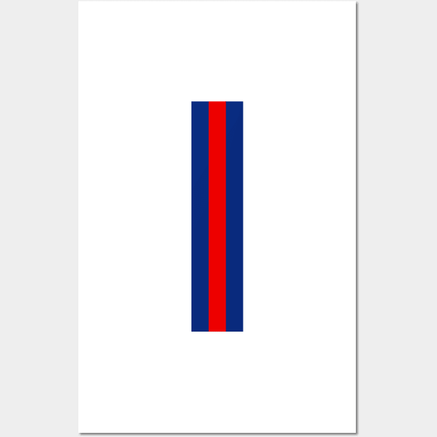 Retro American Football Stripes Buffalo White, Blue, Red Wall Art by Culture-Factory